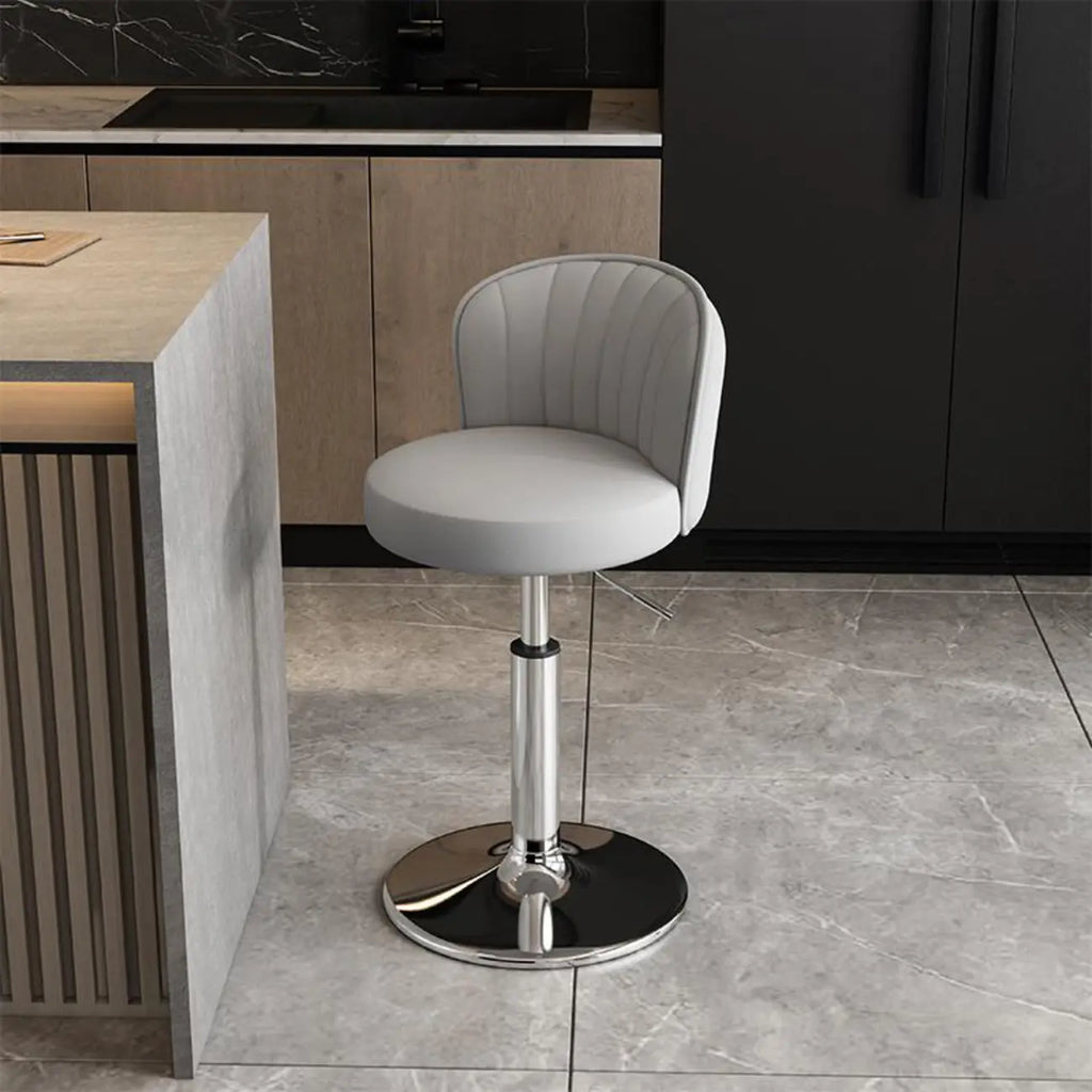 Tabourets de bar pivotants réglables en cuir moderne avec dossier