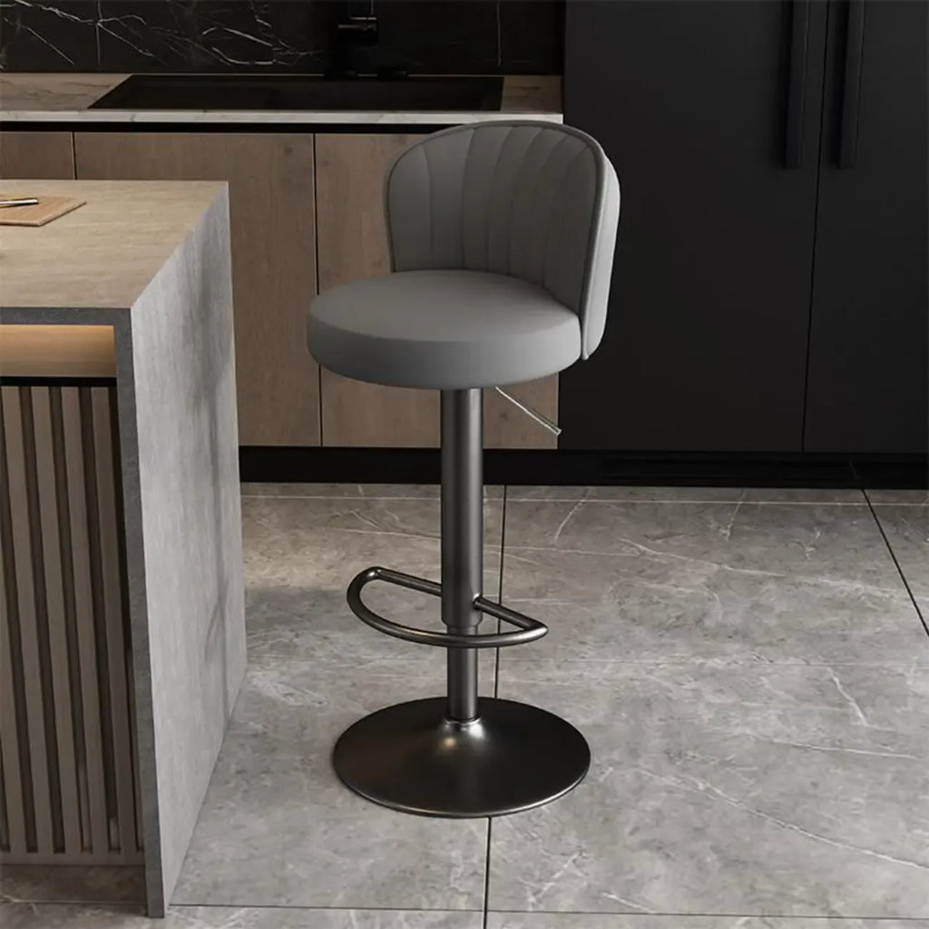 Tabourets de bar pivotants réglables en cuir moderne avec dossier