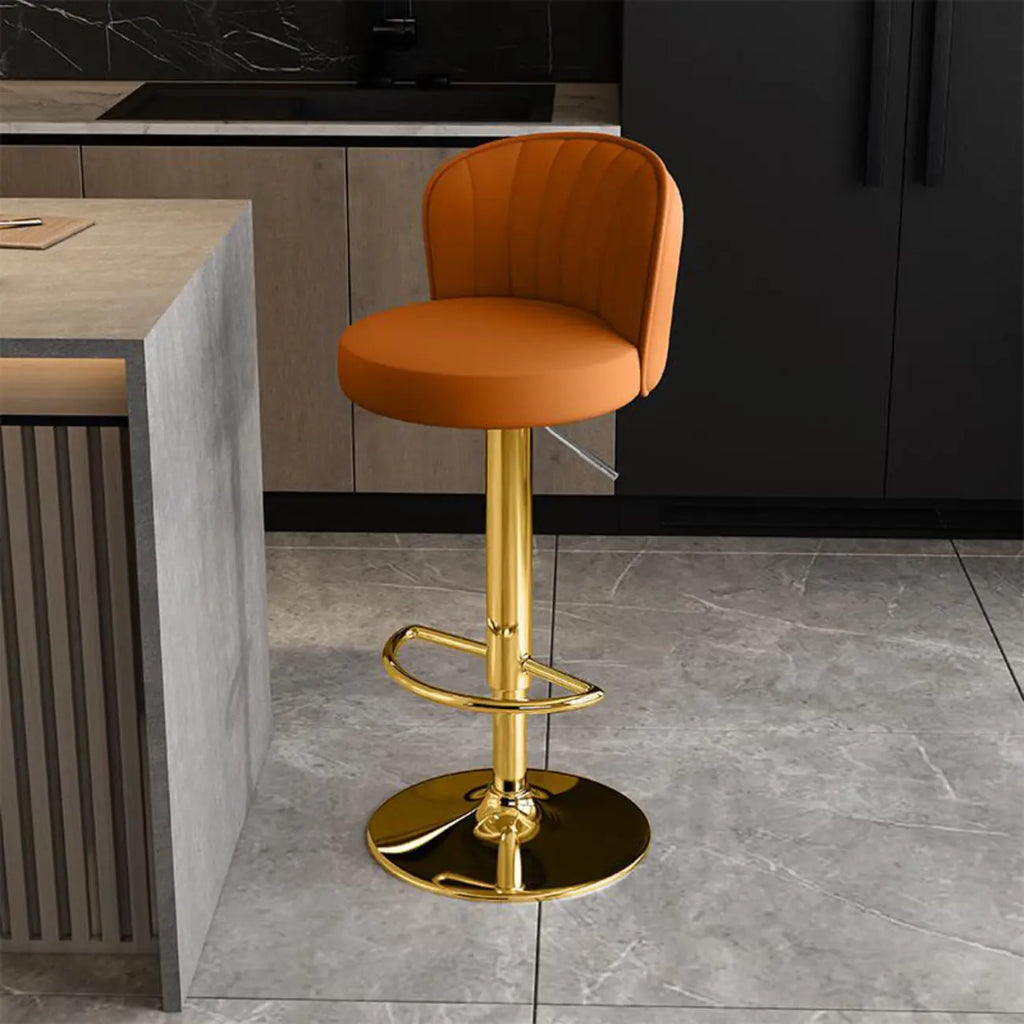 Tabourets de bar pivotants réglables en cuir moderne avec dossier