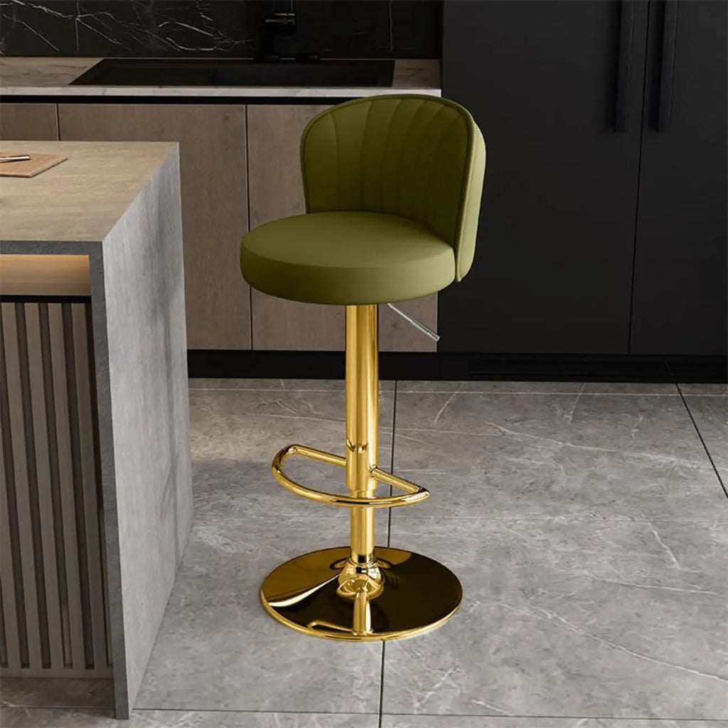 Tabourets de bar pivotants réglables en cuir moderne avec dossier