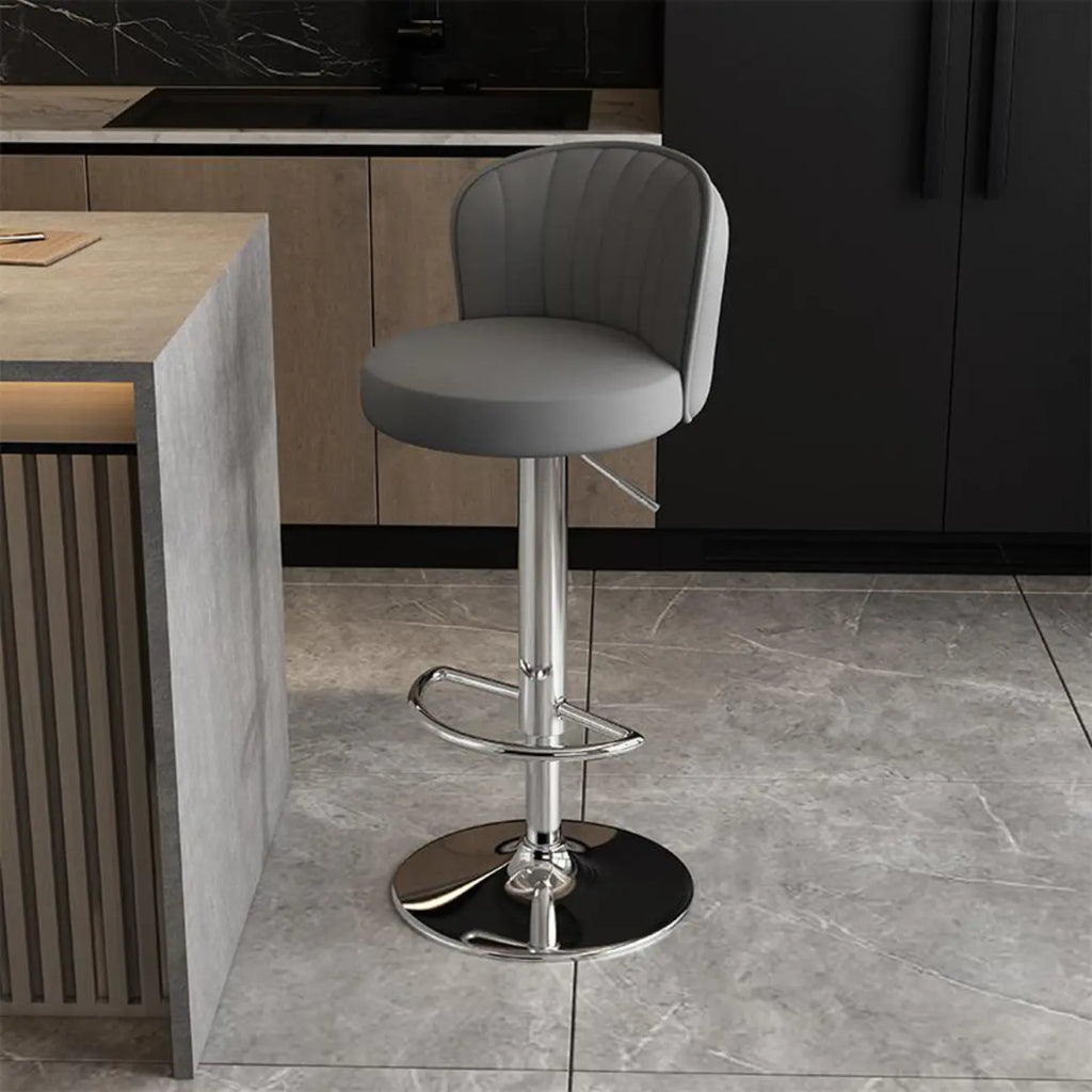 Tabourets de bar pivotants réglables en cuir moderne avec dossier