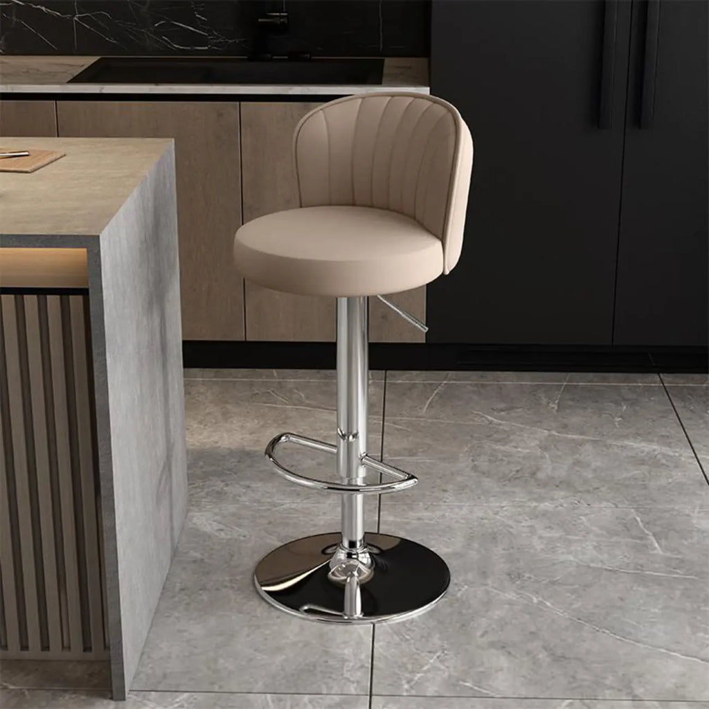Tabourets de bar pivotants réglables en cuir moderne avec dossier