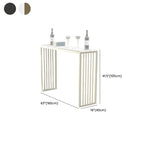 Tables de bar glamour blanches en faux marbre avec base en métal doré