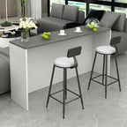 Table de bar élégante avec plateau en pierre et bois pour salon