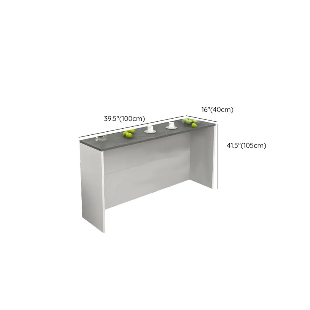 Table de bar élégante avec plateau en pierre et bois pour salon