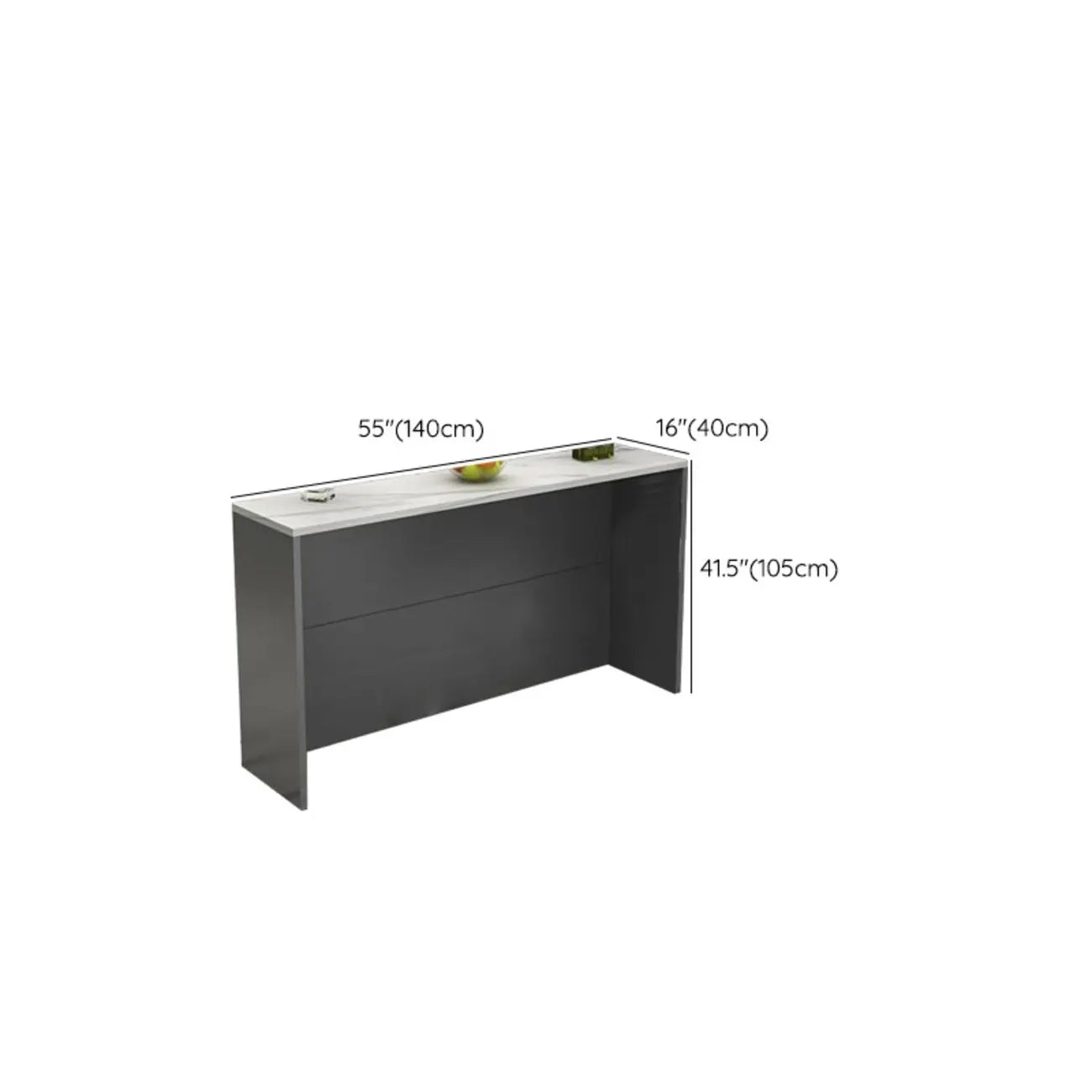 Table de bar élégante avec plateau en pierre et bois pour salon