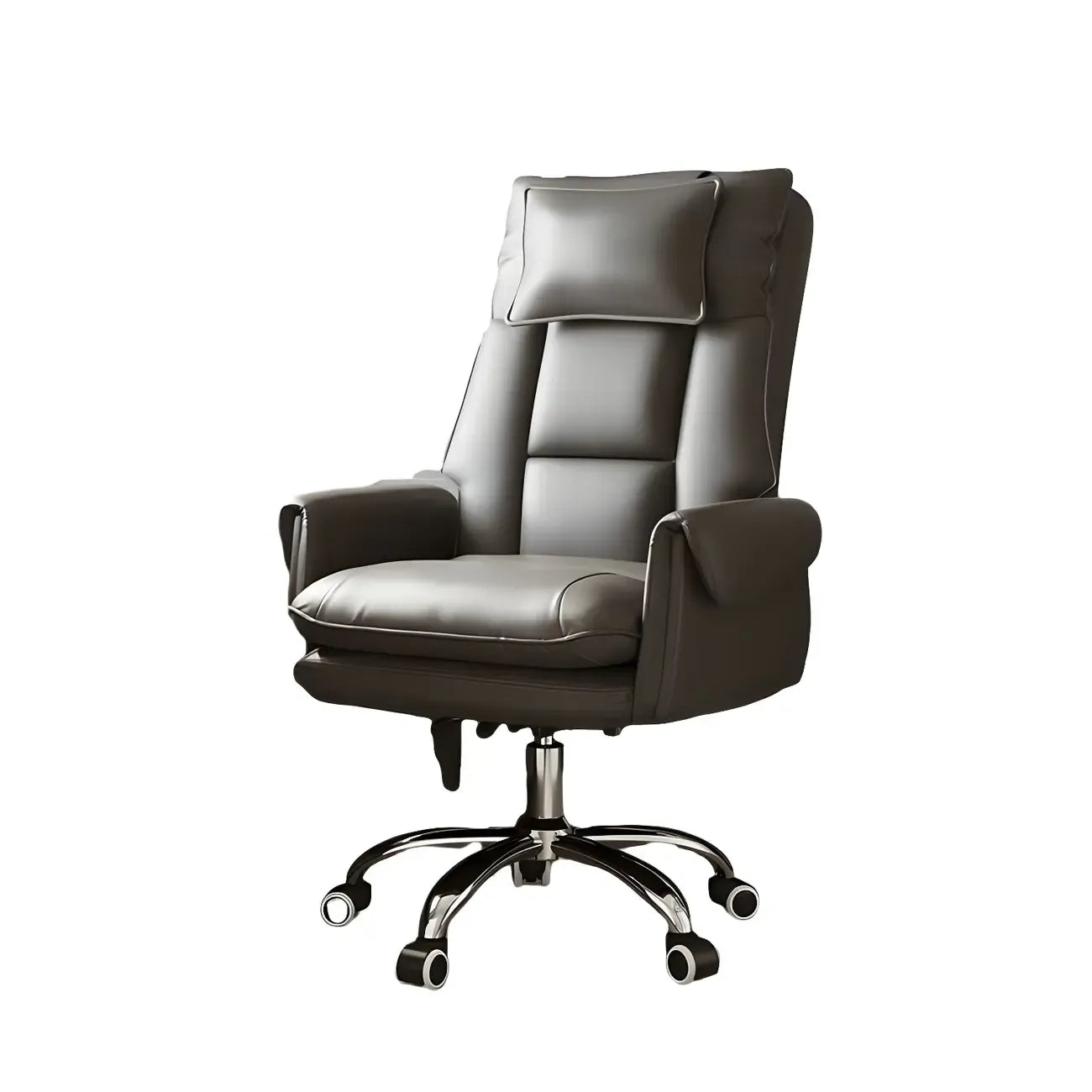 Fauteuil de bureau pivotant ergonomique moderne en cuir à dossier haut
