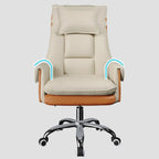 Fauteuil de bureau pivotant ergonomique moderne en cuir à dossier haut