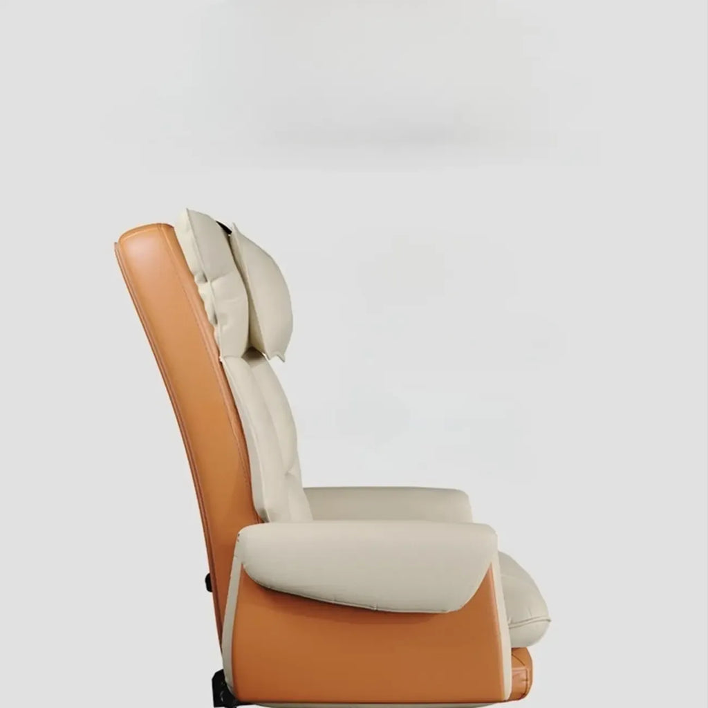 Fauteuil de bureau pivotant ergonomique moderne en cuir à dossier haut