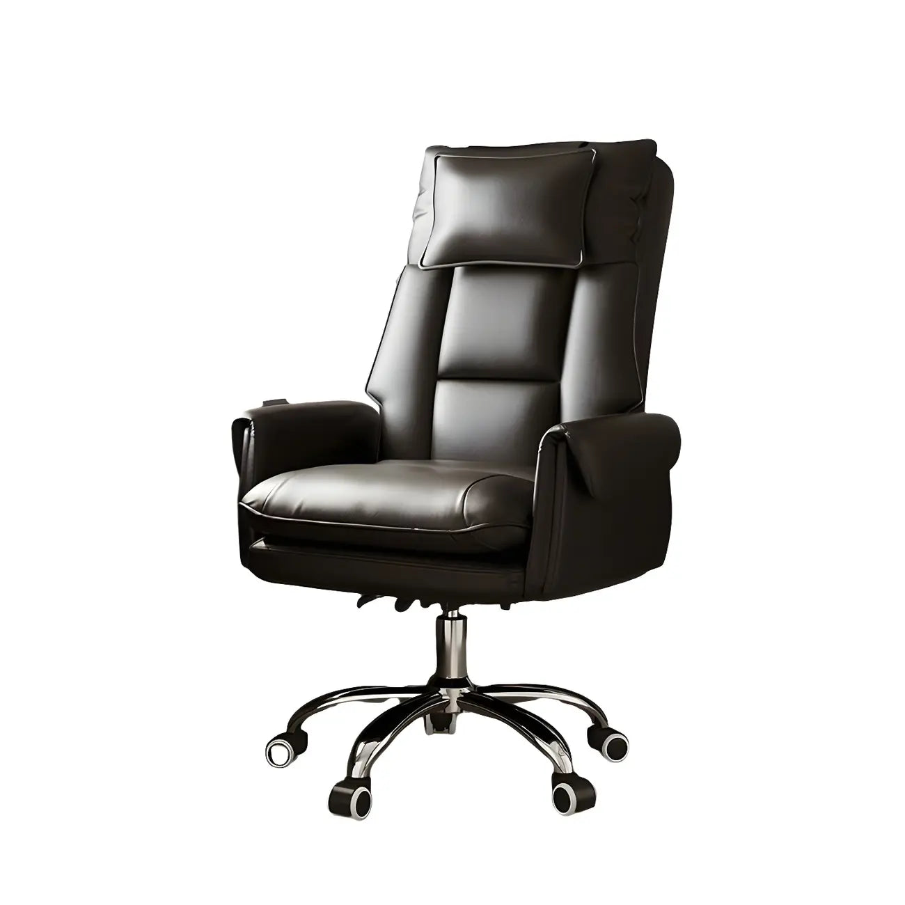 Fauteuil de bureau pivotant ergonomique moderne en cuir à dossier haut