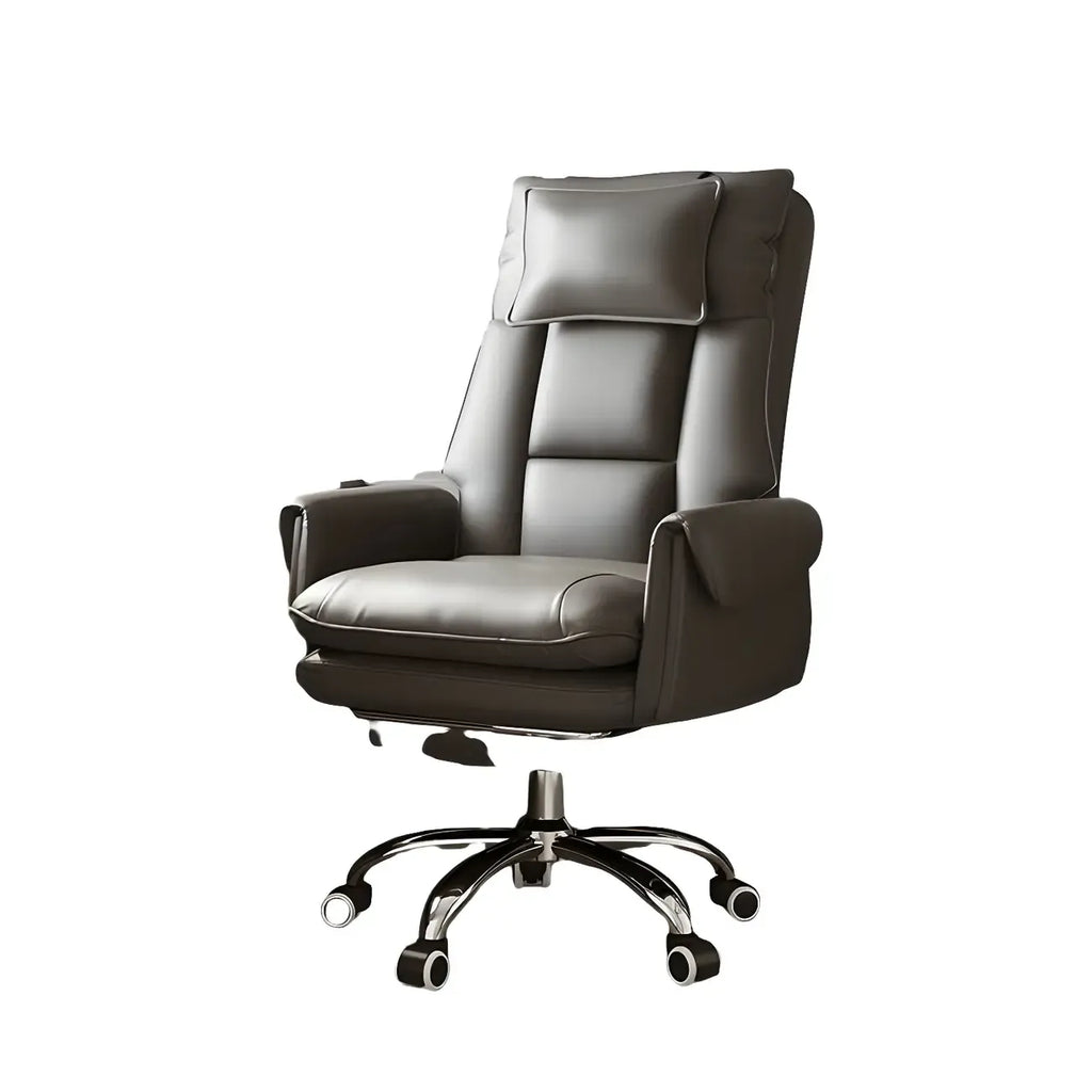 Fauteuil de bureau pivotant ergonomique moderne en cuir à dossier haut