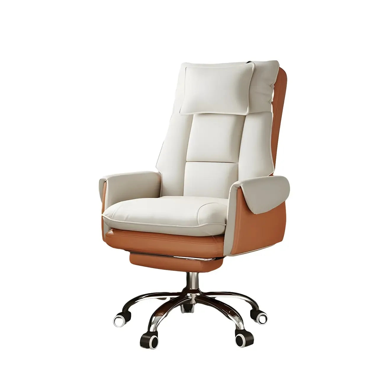 Fauteuil de bureau pivotant ergonomique moderne en cuir à dossier haut