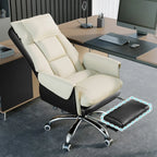 Fauteuil de bureau pivotant ergonomique moderne en cuir à dossier haut