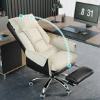 Fauteuil de bureau pivotant ergonomique moderne en cuir à dossier haut