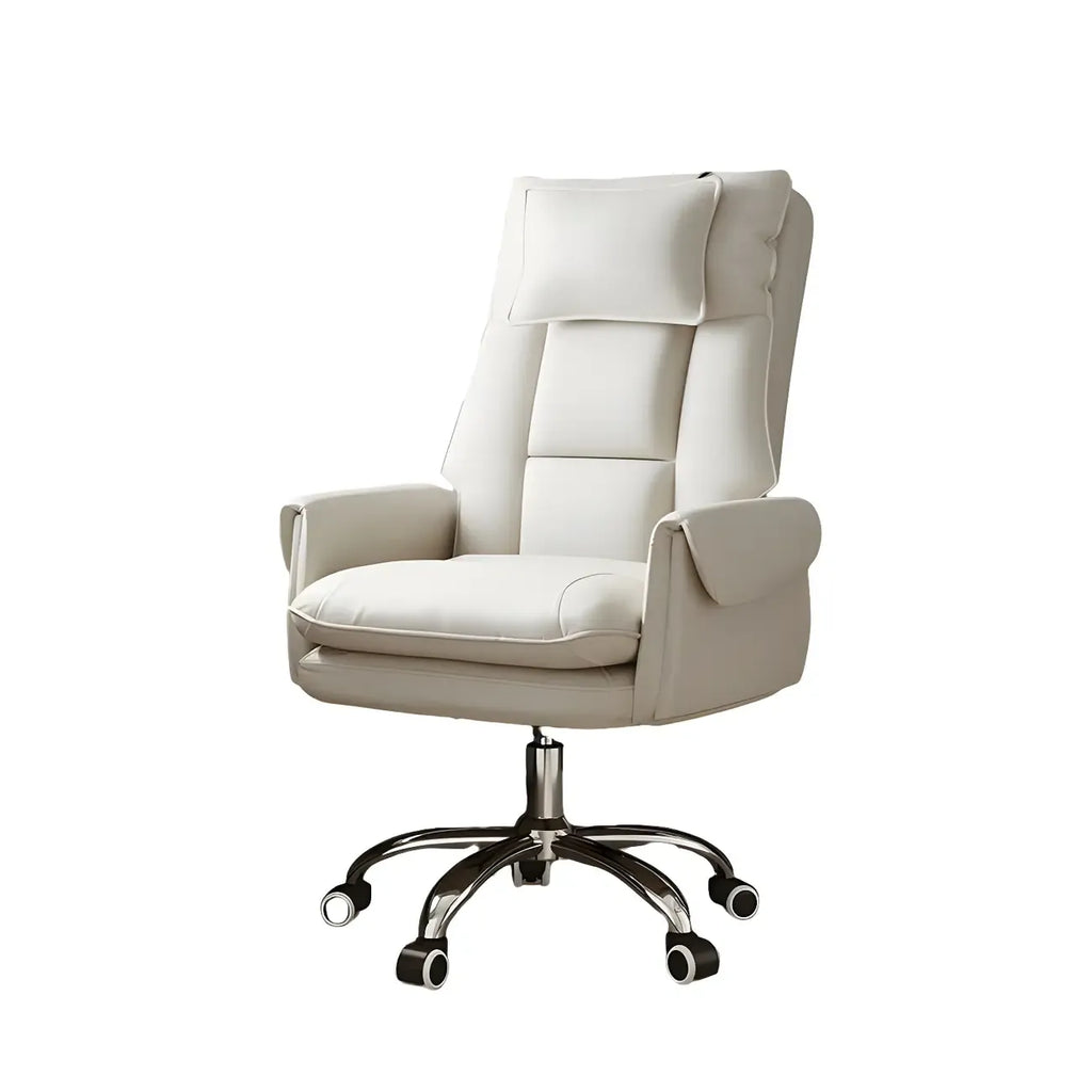 Fauteuil de bureau pivotant ergonomique moderne en cuir à dossier haut