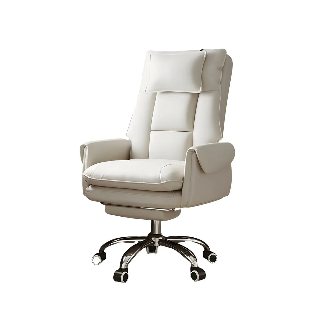 Fauteuil de bureau pivotant ergonomique moderne en cuir à dossier haut