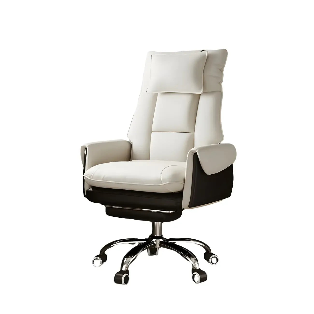 Fauteuil de bureau pivotant ergonomique moderne en cuir à dossier haut
