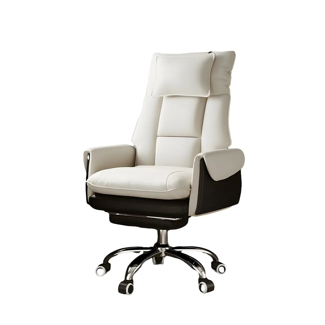 Fauteuil de bureau pivotant ergonomique moderne en cuir à dossier haut