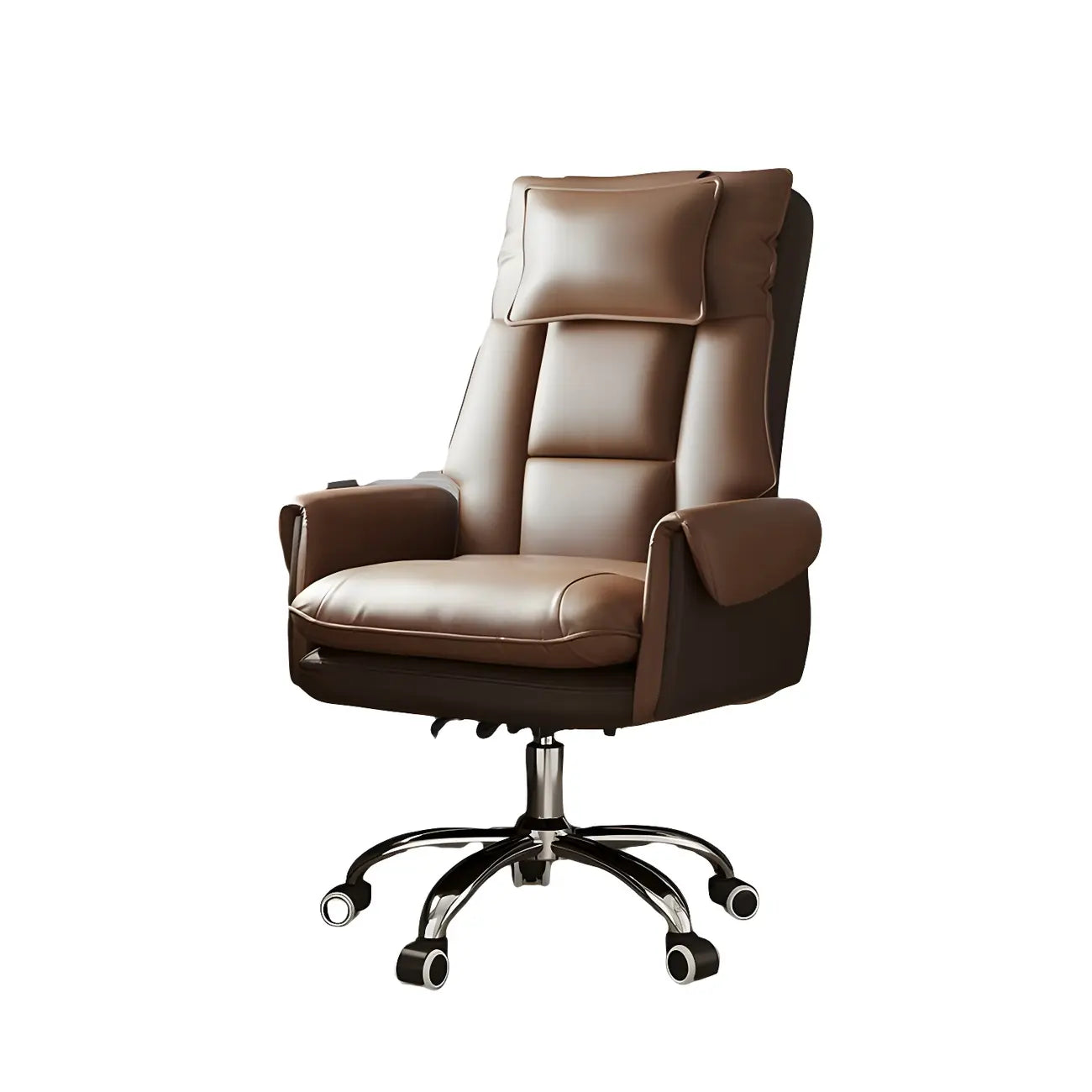 Fauteuil de bureau pivotant ergonomique moderne en cuir à dossier haut