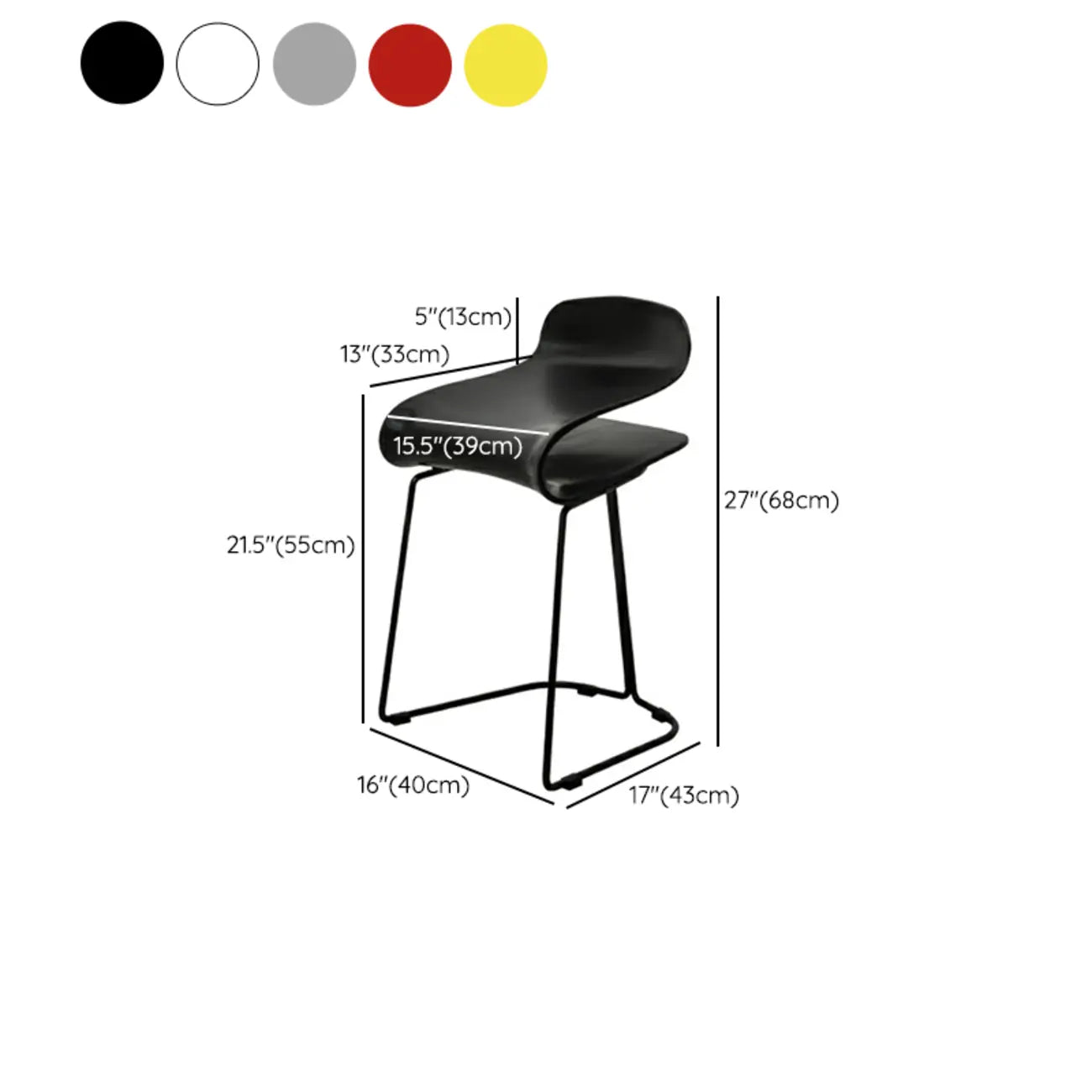 Sgabello da bar senza schienale in acrilico, elegante e resistente, altezza bancone