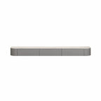 Mobile TV galleggiante in pietra grigia contemporanea da 71" con armadietto