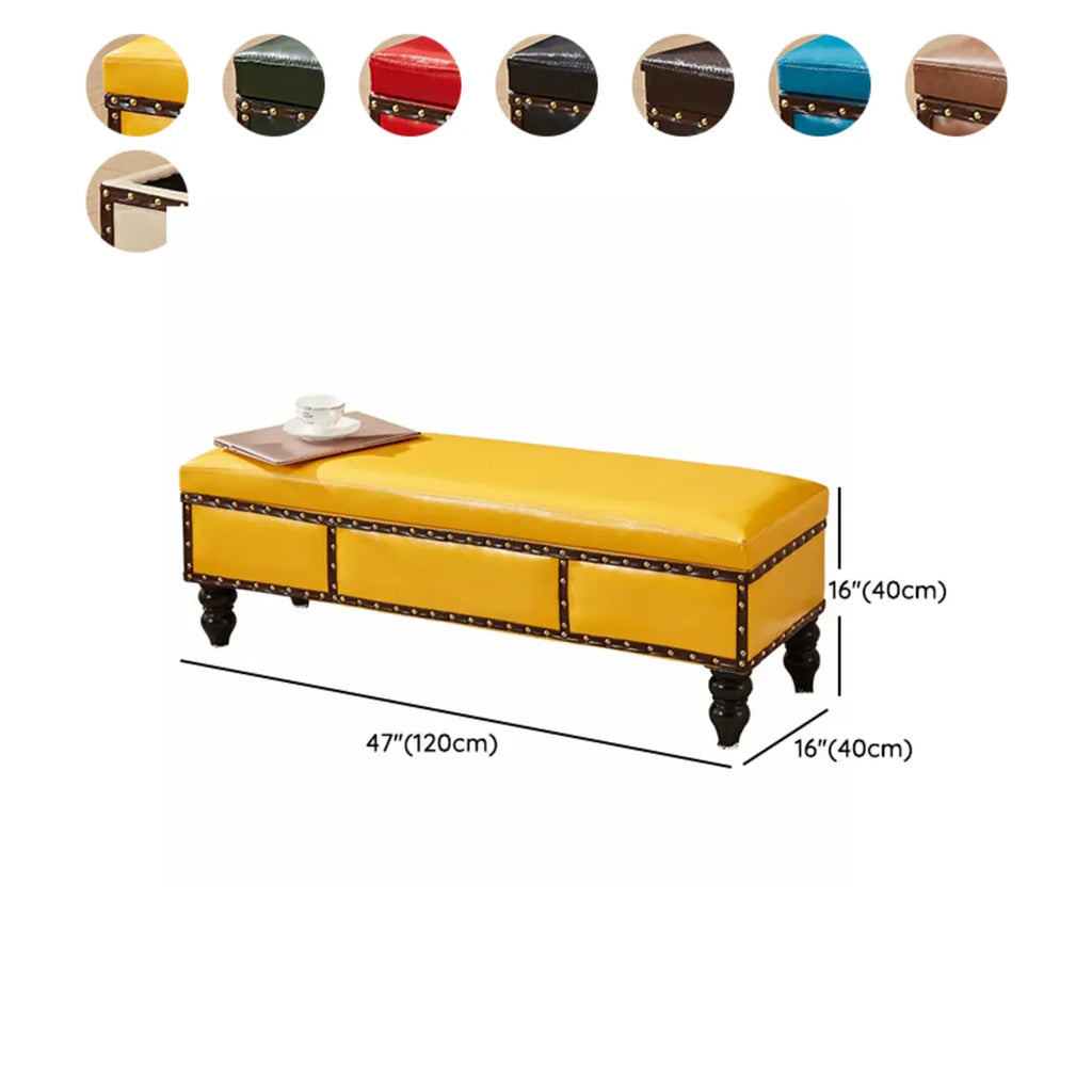 Panca da camera da letto, altezza 16, in similpelle imbottita con contenitore