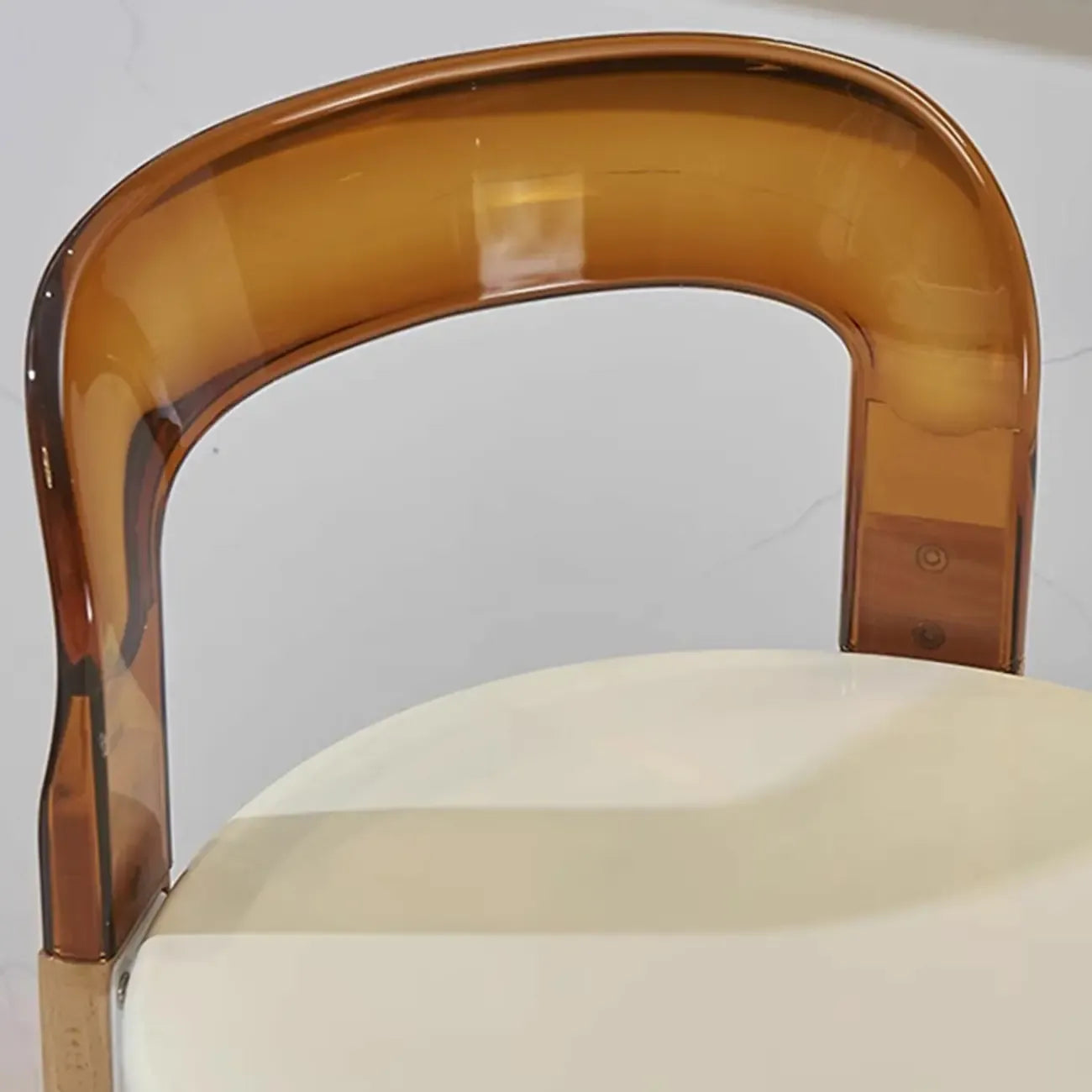 Tabourets de bar contemporains à dossier bas, structure en bois et acrylique