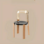 Tabourets de bar contemporains à dossier bas, structure en bois et acrylique