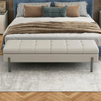 Banc de chambre moderne gris capitonné avec rangement dissimulé