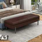 Banc de chambre moderne gris capitonné avec rangement dissimulé