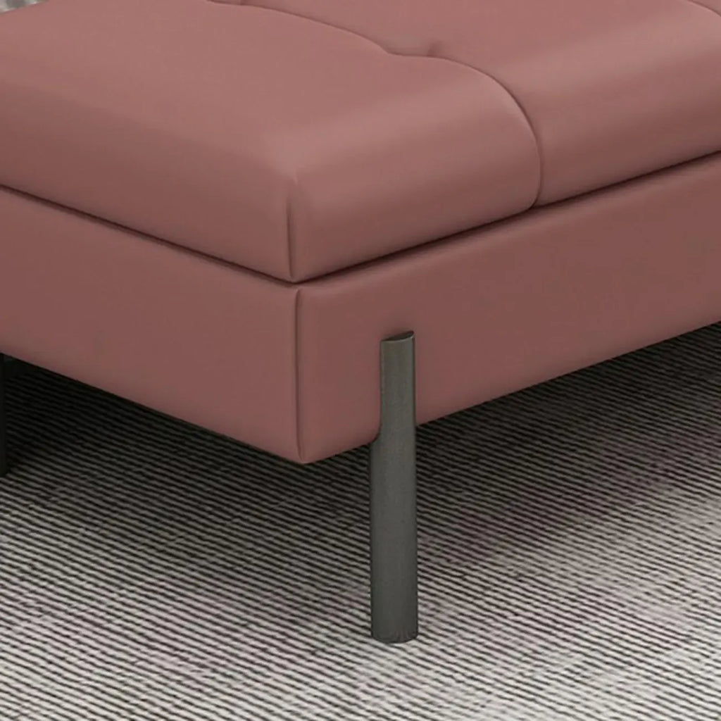 Banc de chambre moderne gris capitonné avec rangement dissimulé