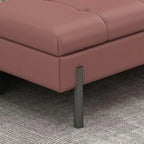 Banc de chambre moderne gris capitonné avec rangement dissimulé