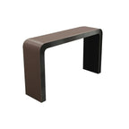 Tables de bar modernes en cuir marron et bois courbé avec 3 tiroirs