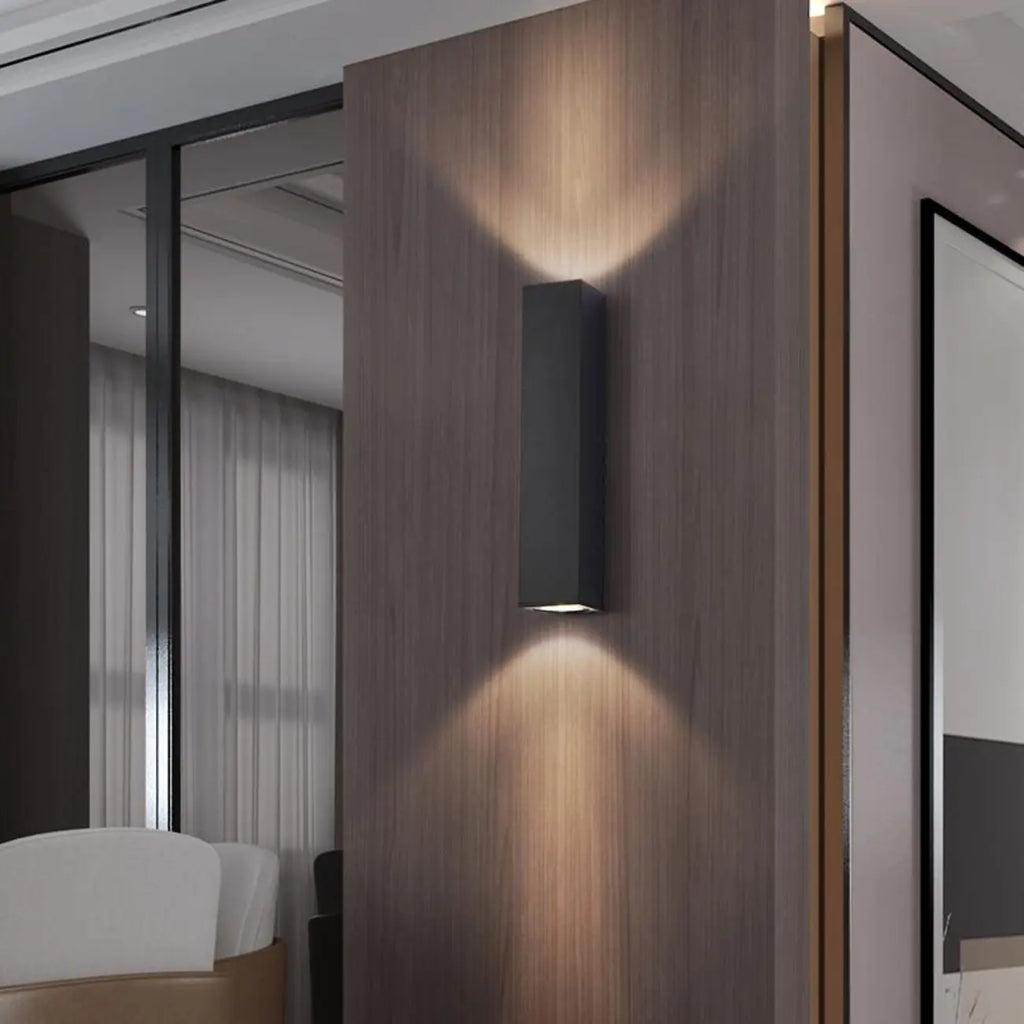 Applique murale moderne noire à 2 lumières (éclairage haut et bas) pour intérieur