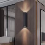 Applique murale moderne noire à 2 lumières (éclairage haut et bas) pour intérieur