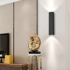 Applique murale moderne noire à 2 lumières (éclairage haut et bas) pour intérieur