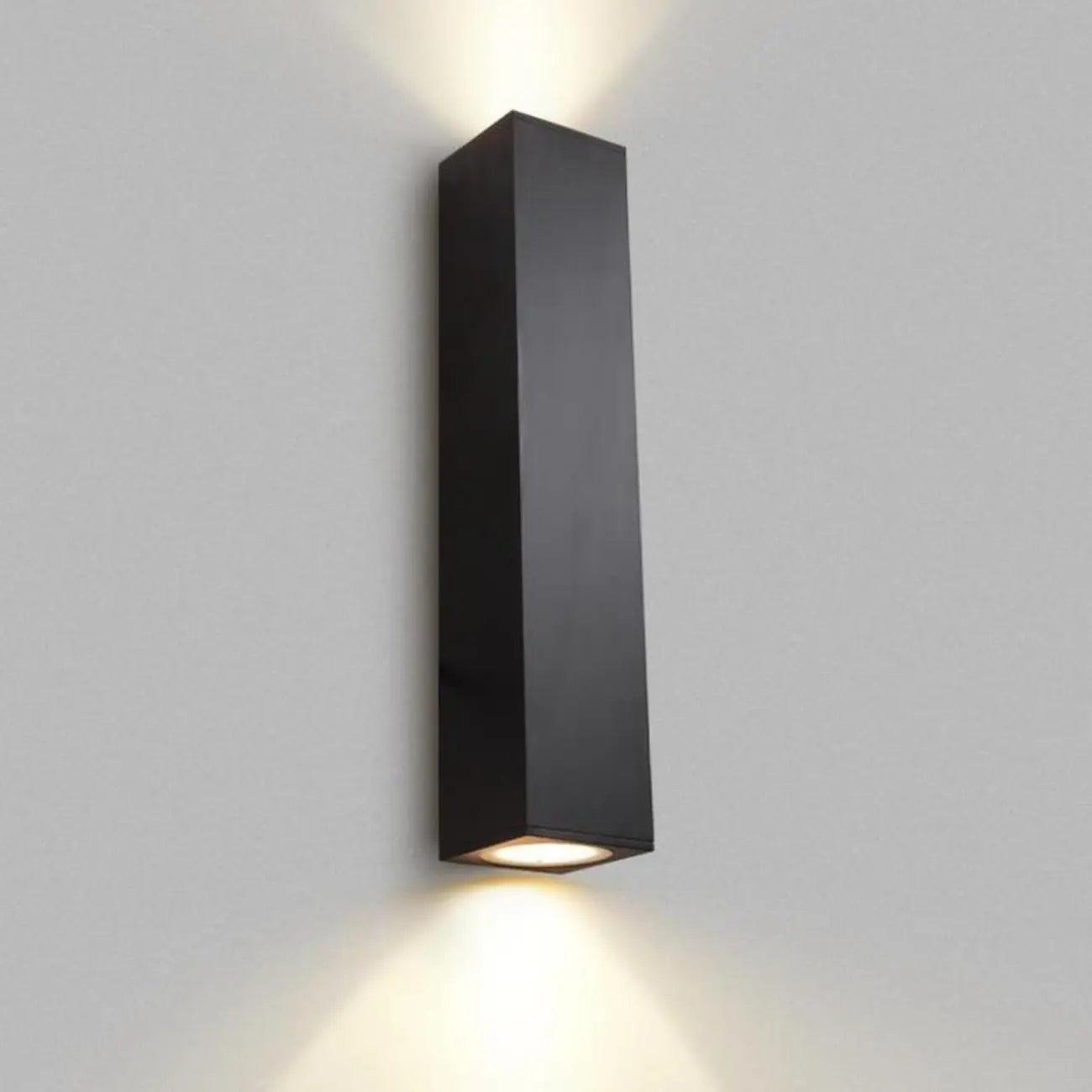 Applique murale moderne noire à 2 lumières (éclairage haut et bas) pour intérieur