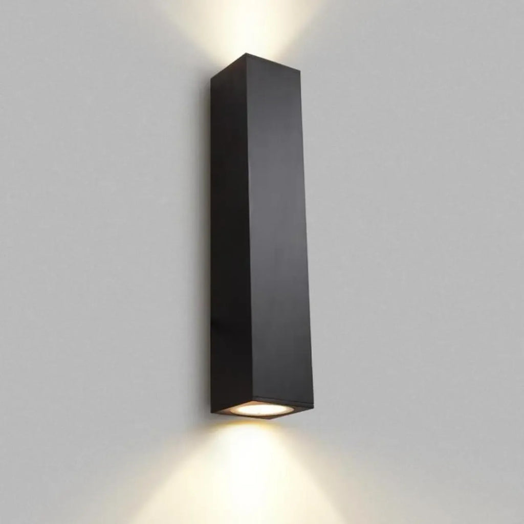 Applique murale moderne noire à 2 lumières (éclairage haut et bas) pour intérieur