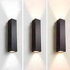 Applique murale moderne noire à 2 lumières (éclairage haut et bas) pour intérieur