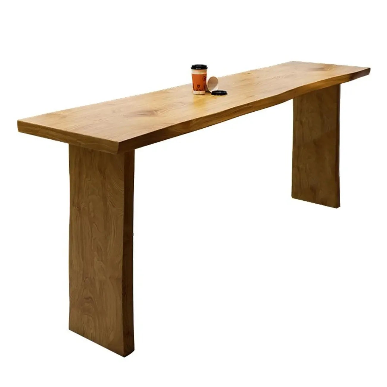Tables de bar modernes à double piétement en pin brun clair