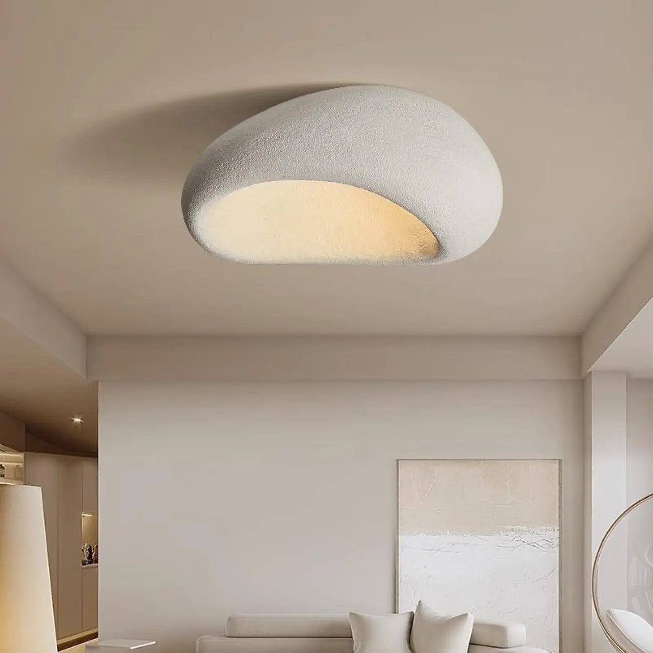 Plafonnier LED encastré en plastique de style nordique en forme de pierre