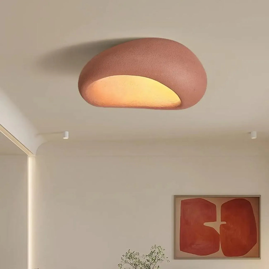Plafonnier LED encastré en plastique de style nordique en forme de pierre
