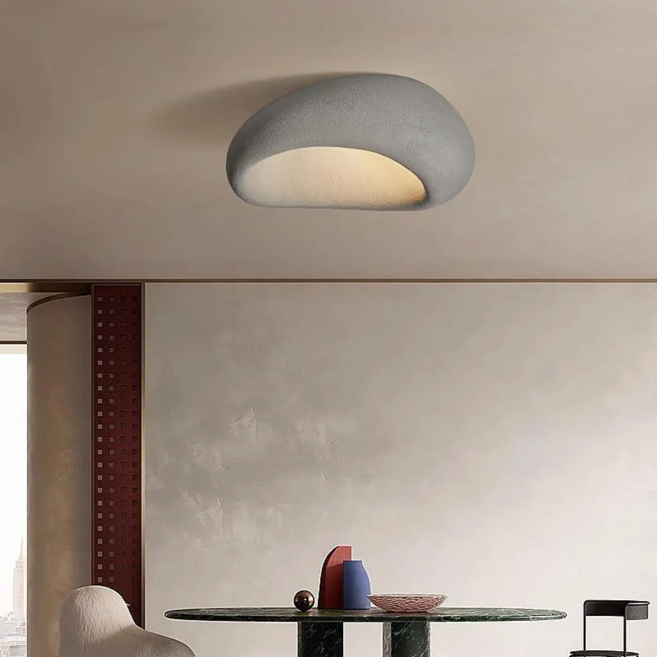 Plafonnier LED encastré en plastique de style nordique en forme de pierre