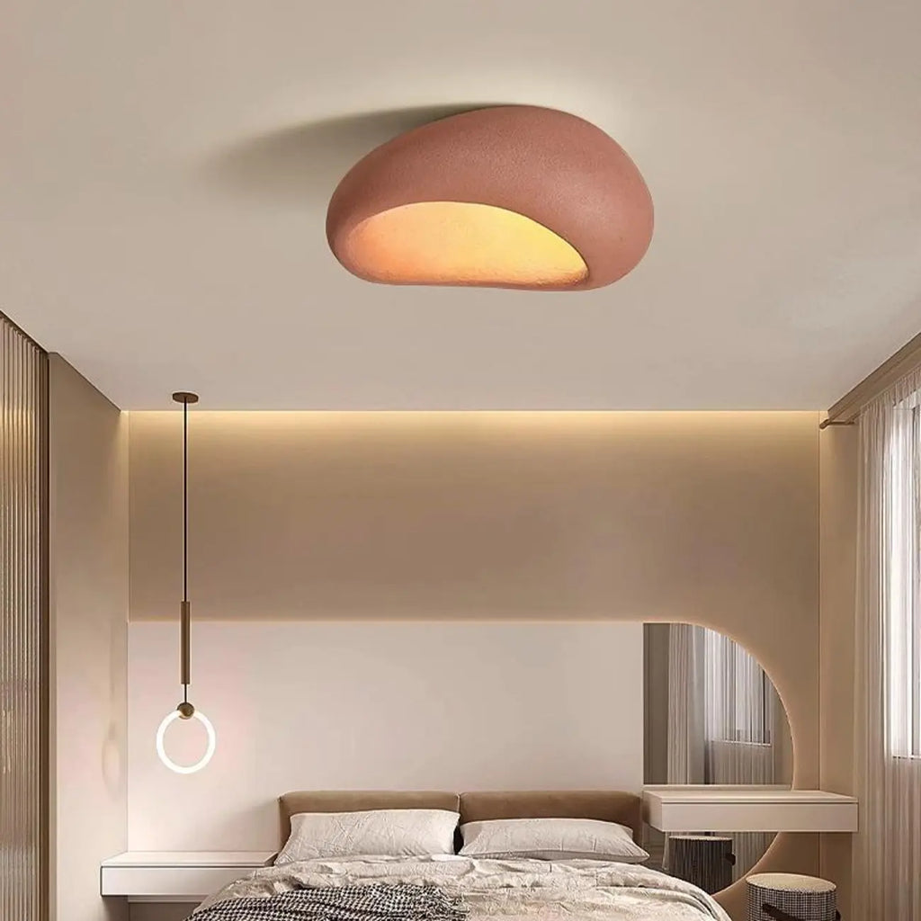 Plafonnier LED encastré en plastique de style nordique en forme de pierre
