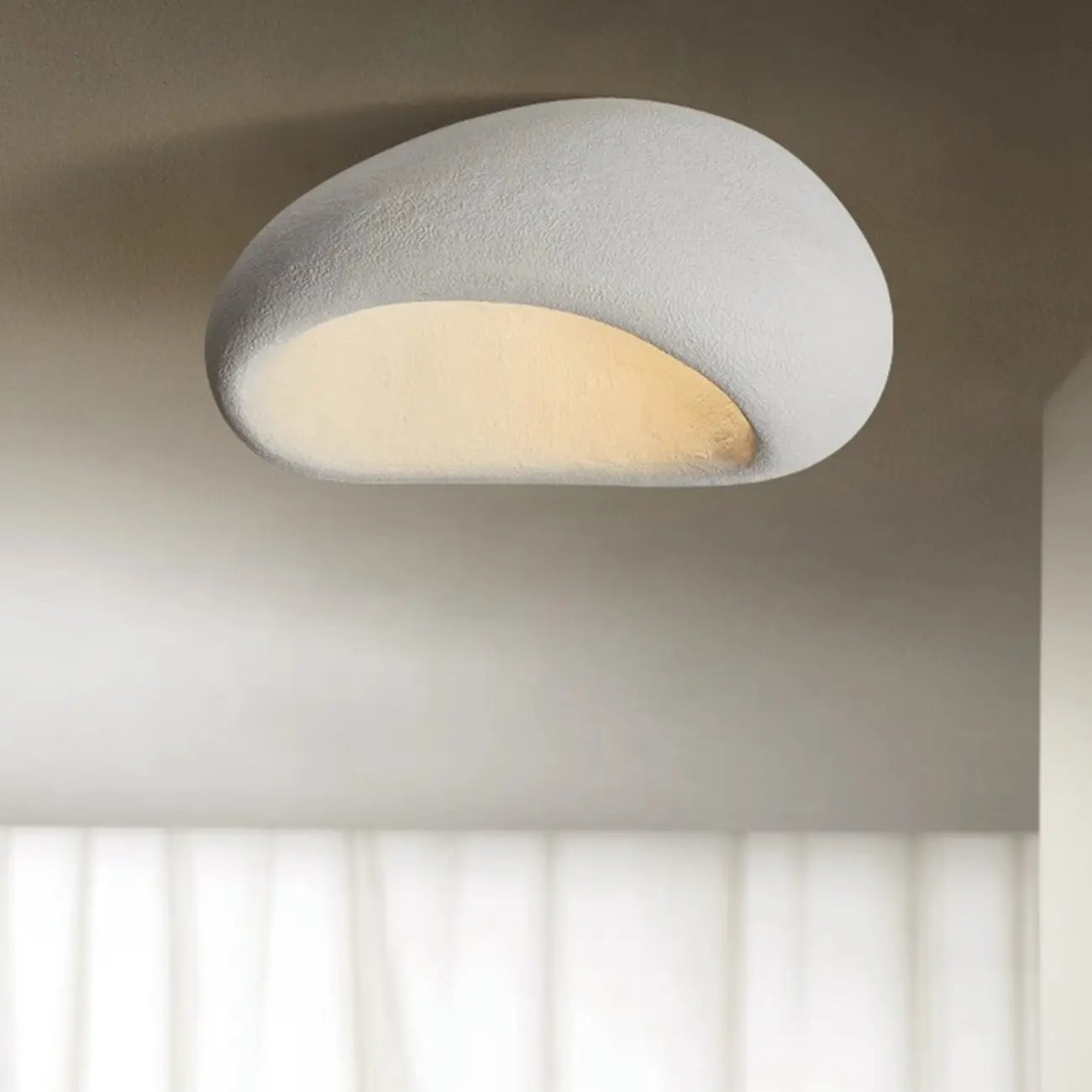 Plafonnier LED encastré en plastique de style nordique en forme de pierre