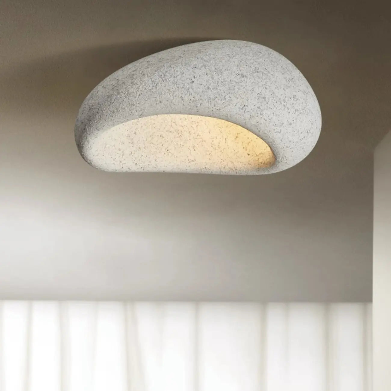 Plafonnier LED encastré en plastique de style nordique en forme de pierre