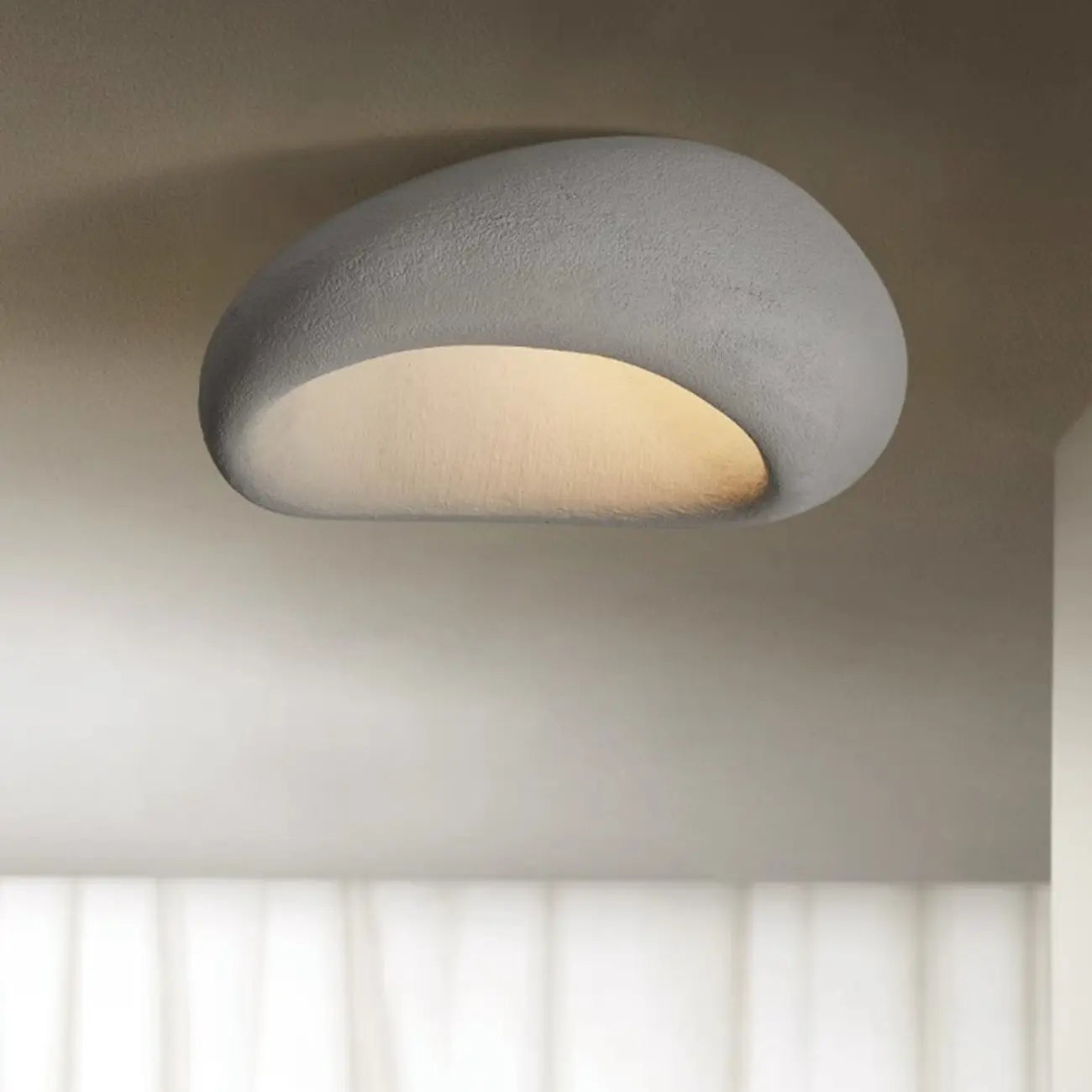 Plafonnier LED encastré en plastique de style nordique en forme de pierre