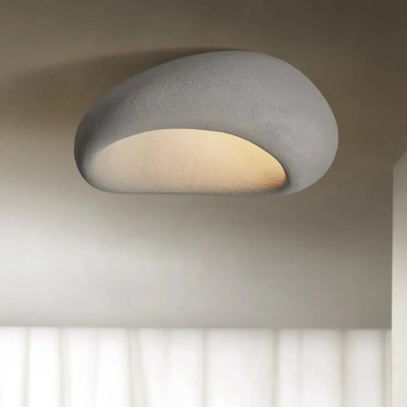 Plafonnier LED encastré en plastique de style nordique en forme de pierre