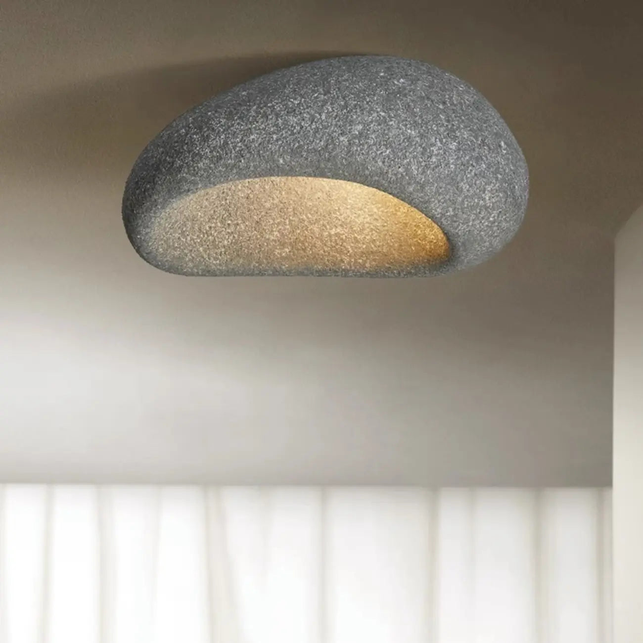 Plafonnier LED encastré en plastique de style nordique en forme de pierre