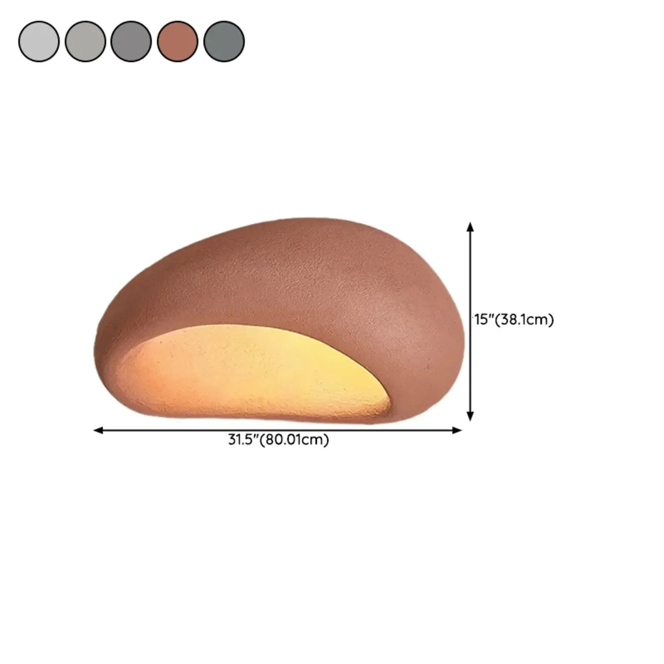 Plafonnier LED encastré en plastique de style nordique en forme de pierre